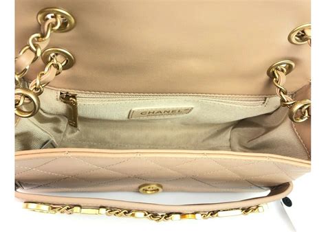 Chanel 20P Flap Bag Nude in Lambskin with Gold